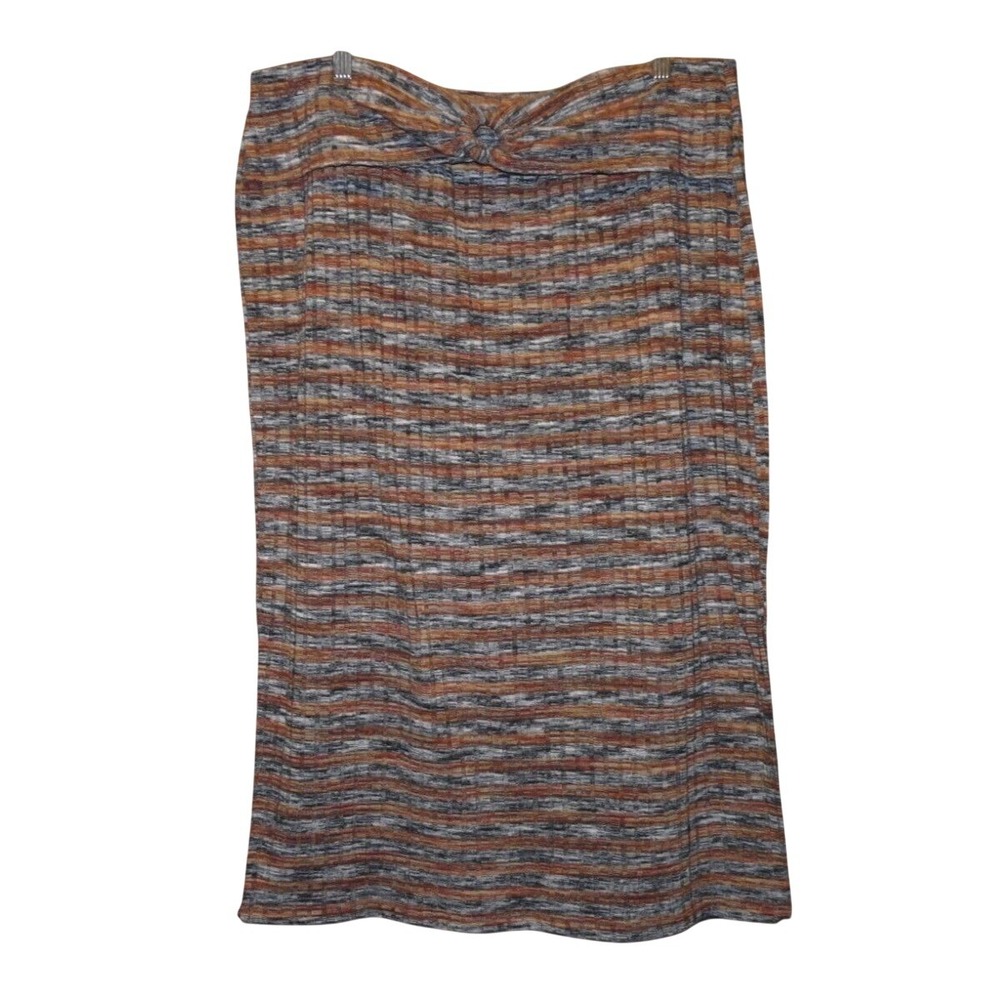 Cato EST. 1946 Maxi Skirt Women 18/20W Multicolor Ribbed Knit Twist Front Casual